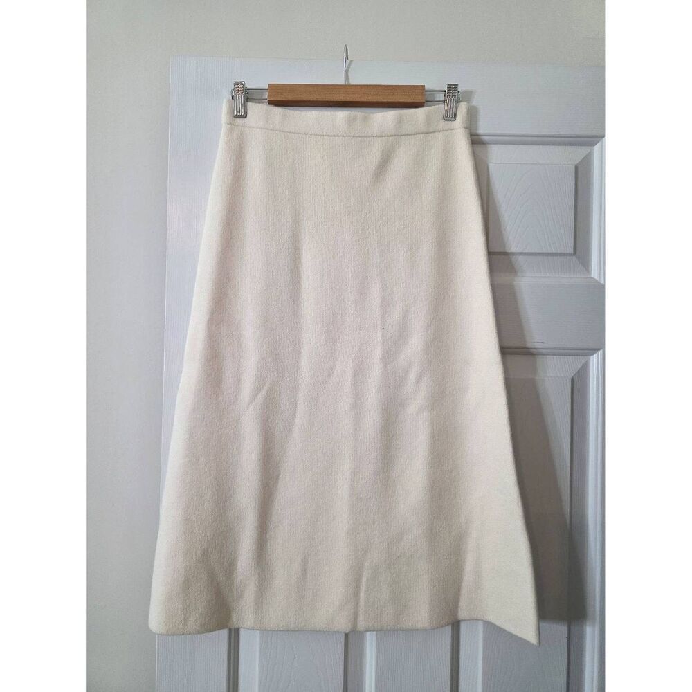 Zara knitted Midi A-line Skirt, Cream M NWT